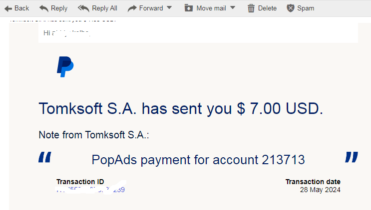 popads payment proof