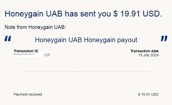 honeygain payment proof